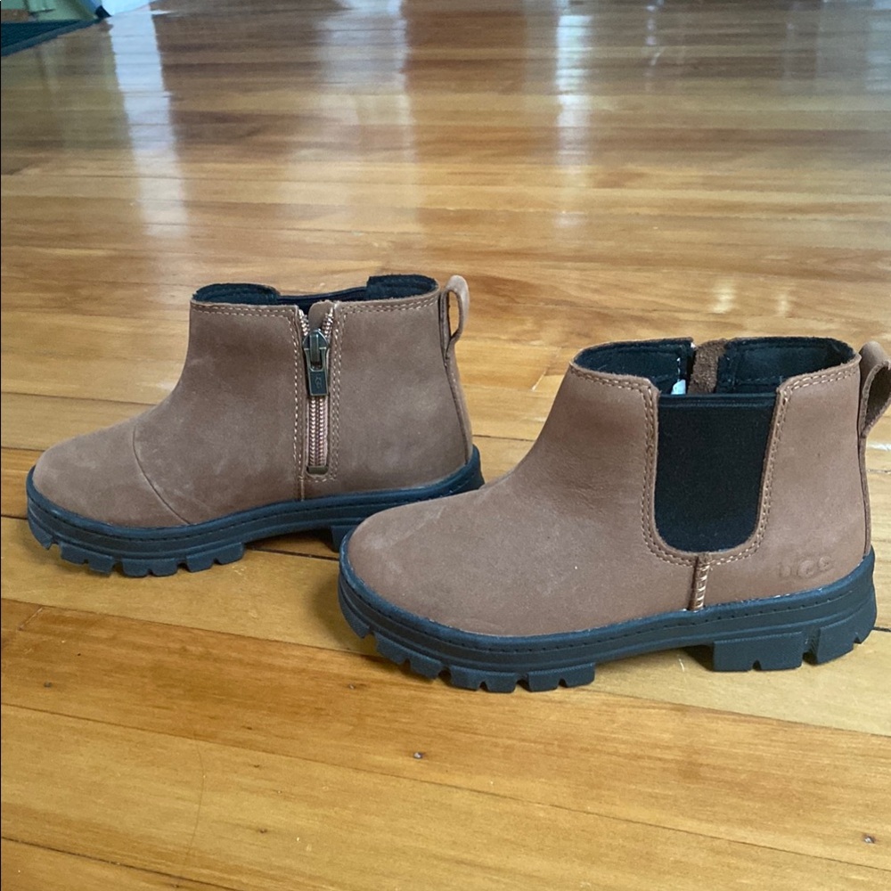 UGG Brown Kids' Ankle Boots with Black Sole